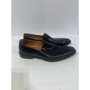Donald J Pliner Mens Slip On Dress Shoes Black Leather Almond Toe Italy 11M